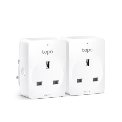 TP-LINK (TAPO P100 2-Pack) Mini Smart Wi-Fi Socket, Remote Access, Scheduling, Away Mode, Voice Control-Smart Home-Gigante Computers