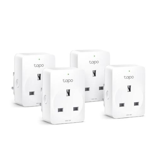 TP-LINK (TAPO P100 4-Pack) Mini Smart Wi-Fi Socket, Remote Access, Scheduling, Away Mode, Voice Control-Smart Home-Gigante Computers