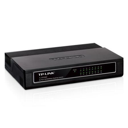 TP-LINK (TL-SF1016D) 16-Port 10/100Mbps Unmanaged Desktop Switch, Plastic Case-Switches-Gigante Computers