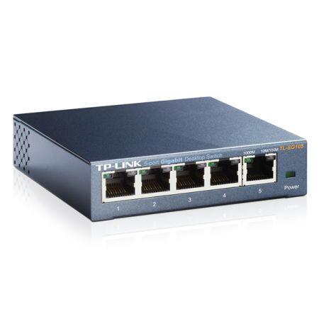 TP-LINK (TL-SG105) 5-Port Gigabit Unmanaged Desktop Switch, Steel Case-Switches-Gigante Computers