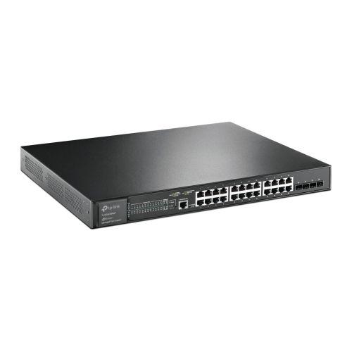 TP-LINK (TL-SG3428XMP) JetStream 24-Port Gigabit & 4-Port 10GE SFP+ L2+ Managed Switch with 24-Port PoE+, Rackmountable-Switches-Gigante Computers