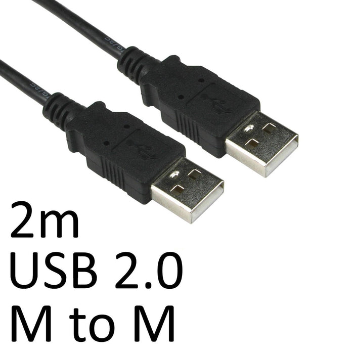 USB 2.0 A (M) to USB 2.0 A (M) 2m Black OEM Data Cable-USB Firewire-Gigante Computers