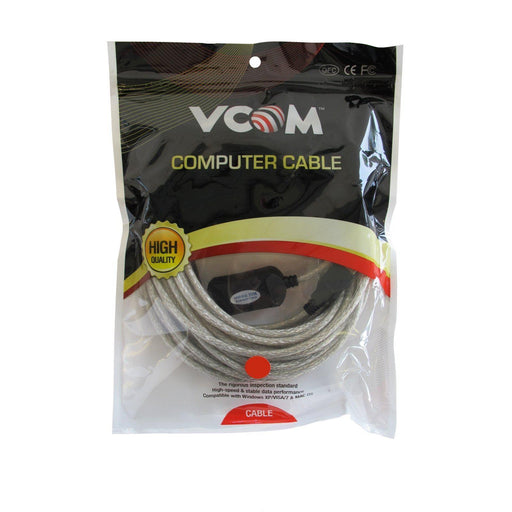 VCOM 2.0 A (M) to USB 2.0 A (F) with IC Power 10m Grey Retail Packaged Extension Data Cable-Data Cables-Gigante Computers