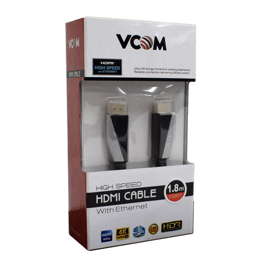 VCOM HDMI 2.0 (M) to HDMI 2.0 (M) 1.8m Black Premium Ultra HD 4K Supported Retail Packaged Display Cable-External Cables-Gigante Computers