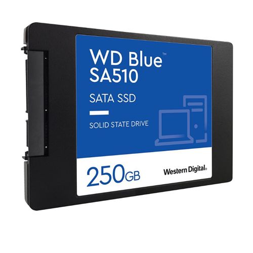 WD 250GB Blue SA510 G3 SSD, 2.5", SATA3, R/W 555/440 MB/s, 80K/78K IOPS, 7mm-Internal SSD Drives-Gigante Computers