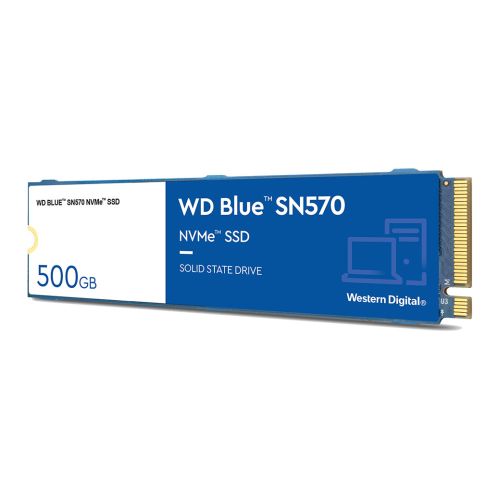 WD 500GB Blue SN570 M.2 NVMe SSD, M.2 2280, PCIe3, TLC NAND, R/W 3500/2300 MB/s, 360K/390K IOPS-Internal SSD Drives-Gigante Computers