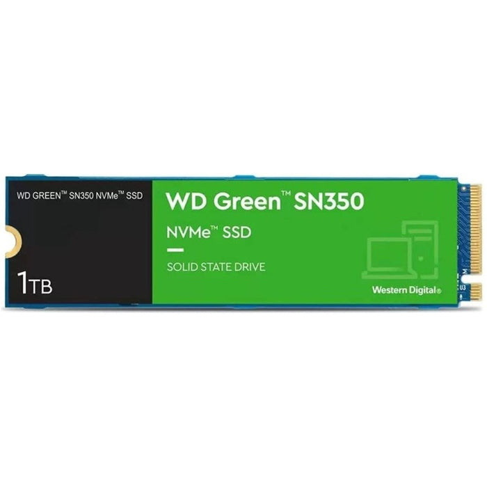WD Green SN350 (WDS100T3G0C) 1TB NVMe M.2 Interface, PCIe x3 x4, 2280 Length, Read 3200MB/s, Write 2500MB/s, 3 Year Warranty-Hard Drives-Gigante Computers