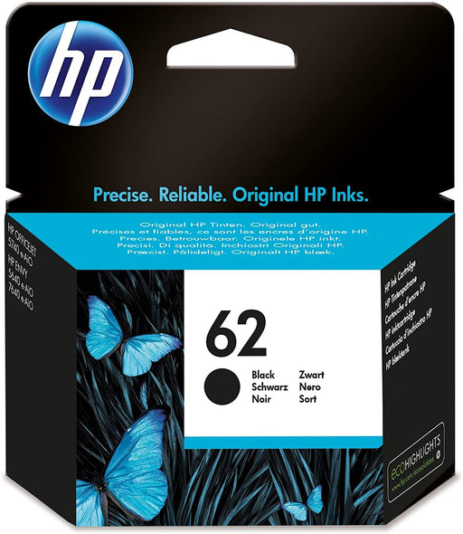 HP 62 (Yield: 200 Pages) Black Ink Cartridge-Ink Cartridges-Gigante Computers